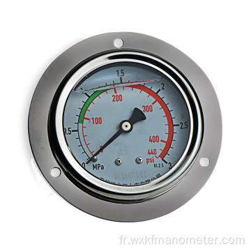 Gauge de pression remplie de liquide en acier inoxydable Bourdon